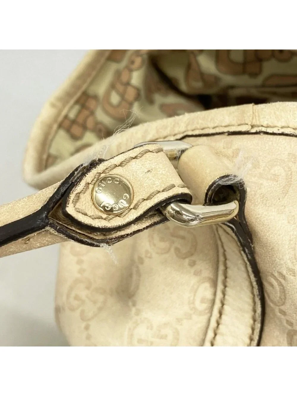 Gucci Tote Guccissima Leather Beige Champagne Gold